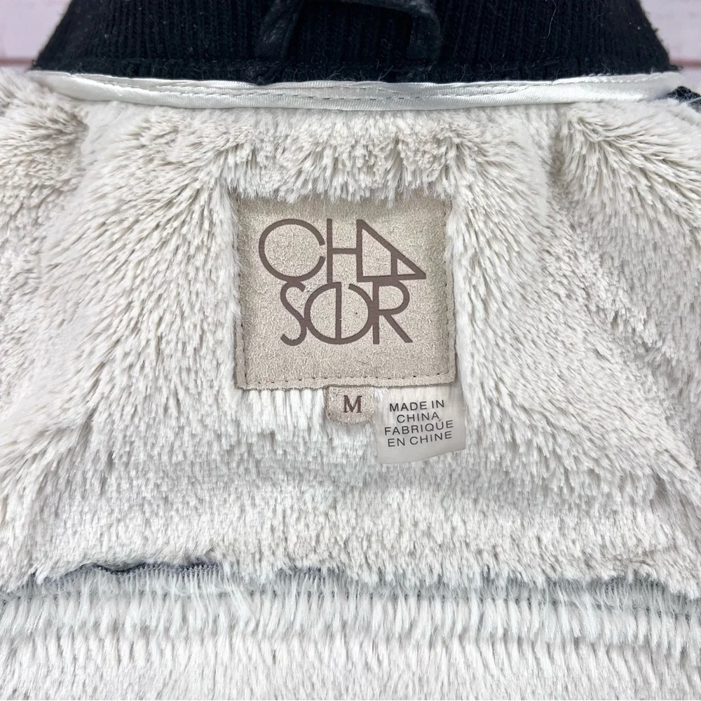 Chaser Plush Shearling Sherpa Lined Faux Leather Cozy Bomber Jacket